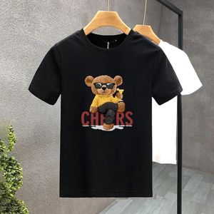 2024 Funny Bear Luxe 100% Coton Haute Qualité Imprimé Couple T-shirt Été Harajuku Hommes/Femmes T-shirt à manches courtes Taille Asiatique 240313