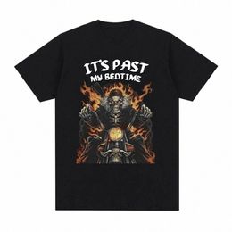 2024 Funny It's Past My Bedtime Skelet Meme T-shirt Hommes Cott T-shirt à manches courtes Fi Casual Vintage T-shirts surdimensionnés D2qT #