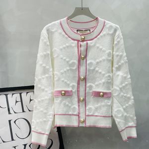 2024 g merk designer dames truien roze kleding top vest casual v-hals gebreide jas lange mouwen gebreide letters designer witte wintertrui