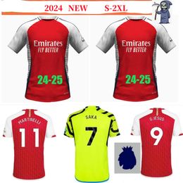 2024 G.Jesus Saka Soccer Jerseys Fans Player Version Smith Rowe Odegaard Trossard Martinelli Havertz Tomiyasu Arsen Jersey 2023 2024 TOP FOOTBOY FOOLTY THIRT MEN KIDS SETS