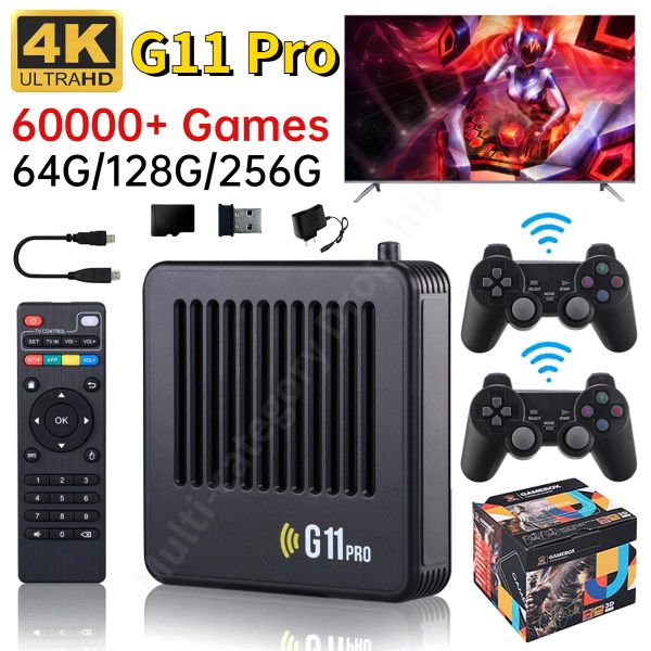 2024 G11 Pro Video Game Box Consola de juegos retro 4K S905X3 Android 9.0 Sistema dual 256G TV Gaming BoxConstruido en 60000 juegos retro Hogar EE. UU. UE Reino Unido