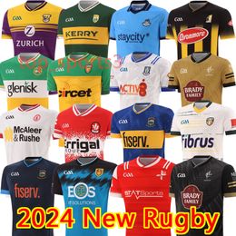 2024 GAA Jerseys de rugby Dublín Down Louth Antrim Wexford Wicklow Laois Mayo Hurling Derry Westmeath Limerick Cork Donegal Irlanda Camisa Fermanagh Tyrone Tipperary
