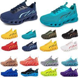 2024 Gai Spring Men Shoes Running Flat Shoes Soft Soft Bule Gray Nouveaux modèles Couleur de mode Blocking Sports Big Taille A1Sad
