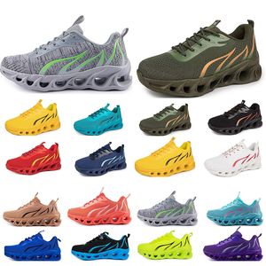 2024 Gai Spring Men schoenen Running Flat Shoes Soft Sole Bule Gray Nieuwe modellen Mode Kleur Blokkering Sport Big Size A111910B
