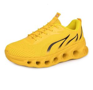 2024 Gai Spring Men schoenen Running Flat Shoes Soft Sole Bule Gray Nieuwe modellen Mode Kleur Blokkering Sport Grote maat