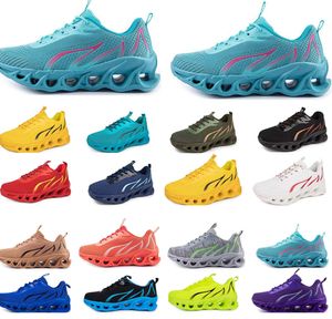 2024 Gai Spring Men schoenen Running Flat Shoes Soft Sole Bule Gray Nieuwe modellen Mode Kleur Blokkering Sport Big Size ABC123