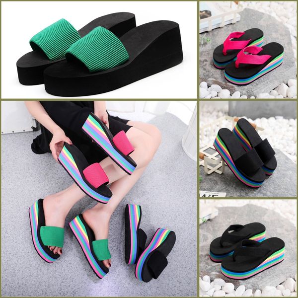 2024 GAI Sandalias de mujer Diapositivas para mujer de alta calidad Crystal Calf Zapatos casuales Plataforma acolchada Summer Beach Slipper Precio bajo Tamaño 35-43