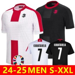 2024 Georgia Kvaratskhelia voetbaljersey Euro Islands National Team Home Away Kit 24/25 Chakvetadze Davitashvili Kvilitaia Mikautadze Zivzivadze Football Shirts