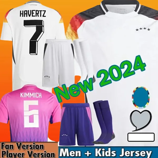 2024 Alemania Hummels Gnabry Football Jersey Kit de la Copa Europea 24 25 Kroos Werner Draxler Reus Muller Gotze Men Jerseyss Kits Kits de los fanáticos Versión del jugador en casa