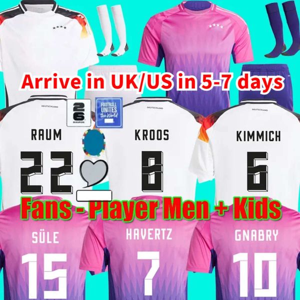 2024 Alemania Hummels Gnabry Soccer Jerseys Kit de la Copa Europea 24 25 Kroos Werner Draxler Reus Muller Gotze Men Football Shirts Kits Kits Bansel Versión de jugador Hogar 19