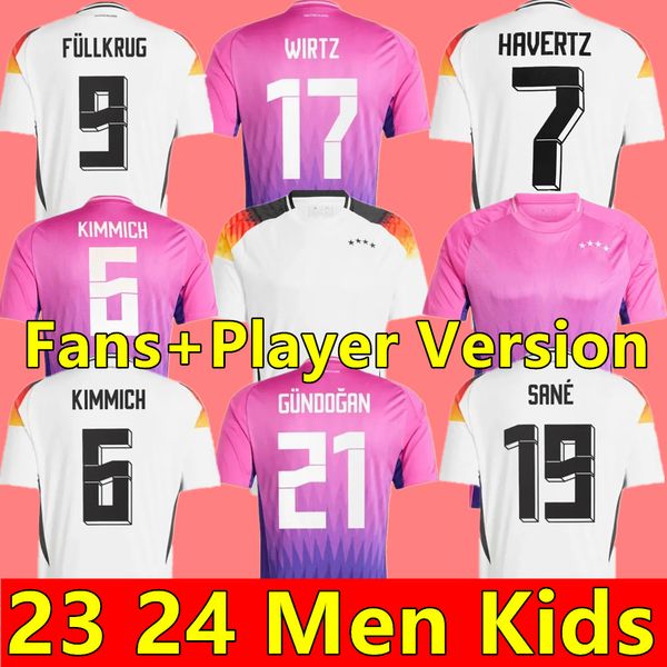 2024 Alemania Hummels Gnabry Soccer Jerseys Kit de la Copa Europea 24 25 Kroos Werner Draxler Reus Muller Gotze Men Fútbol Camisetas Kits para niños Versión de jugador en casa