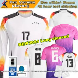 2024 Maillots de football en Allemagne 24 25 Deutschland Trikot National Team Cup Havertz Kroos Kimmich Muller Women Kids Kit Player Version à manches longues S-4XL Football Shirt