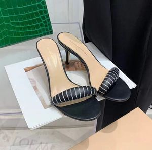 2024 Gianvito Rossi Rossine de qualité supérieure Femmes Slippers Slite Sandals Chaussures Slipper Luxurys Designers Dress Shoe Ladies Footwear à talons