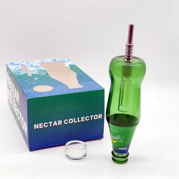 2024 Pipe de verre NECTAR CLOOECTOR 8 pouces Green Sprite Bouteille Gift Gift Bongs Pipe d'eau Bong Tobacco Tobus de tabagisme DAB Recycleur Bubbler Pipes