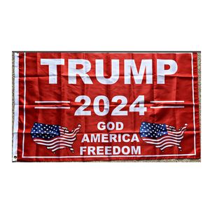 2024 Dieu American Freedom 3x5ft Drapeaux 100D Bannières en polyester Intérieur Extérieur Couleur vive de haute qualité avec deux œillets en laiton