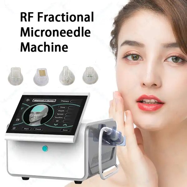 2024 Gold Fractional Rf Microneedling Réparateur de peau Rides du visage Supprimer la machine à matrice de points Traitement de beauté pour l'acné Pox Vergetures