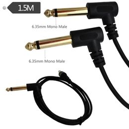 2024 Câble audio incurvé en or 6,5 mm mâle à mâle Amplificateur audio Microphone Microphone 6,35 mm Câble de guitare électrique