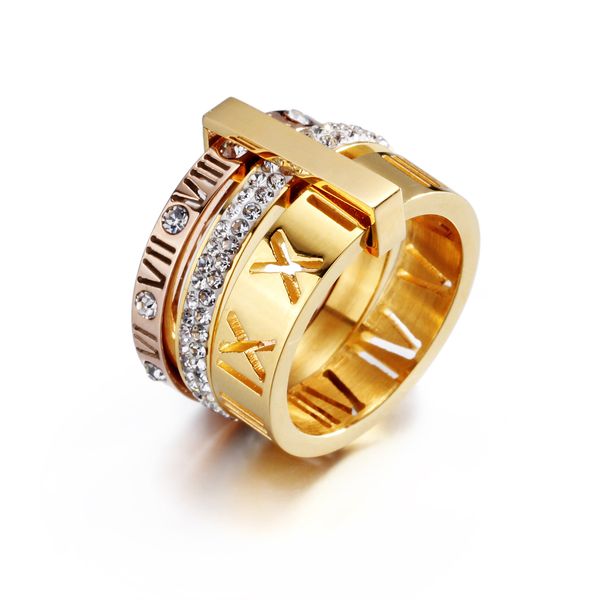 2024 Gold Ring Design Men Designer Bijoux Femmes Beau charme Titane Numéro d'acier Numéro Sier Bijoux Diamants High End Mens Anneaux