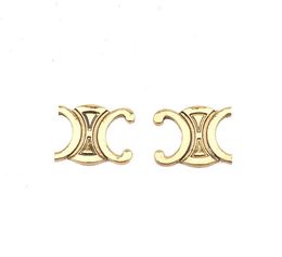 2024 Oro Plata 2color Simple 18K Chapado en oro Marca de lujo Diseñadores Letras Ear Stud 925 Plata Geométrica Mujeres Círculo Cristal Rhinestone Perla