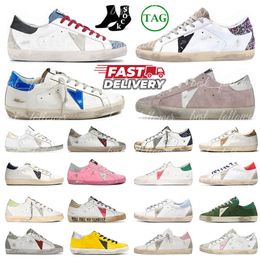 2024 Goose baskets or luxe designer chaussures de sport pour hommes femmes plate-forme plate-forme décontractée femmes hommes formateurs sale vieille chaussure noir blanc argenté super sports