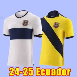 2024 Gopa Ecuador Mens Soccer Jerseys Estupinan Plata Martinez Home Away Fotball Shirt Hincapie D. Palacios M. Caicedo Sleeves courtes Uniformes 2025