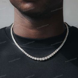 2024 GRA Certified Round Cut Moissanite Tennis Necklace 10K White Gold Top Trendy Design Diamond Chain Antique Fashion Jewelry