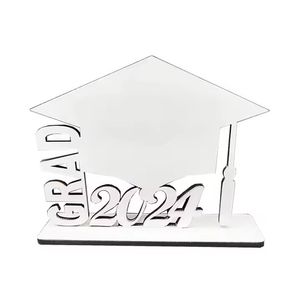 2024 GRAD Cap cadre photo sublimation MDF Senior Graduation panneau photo vierges Cadre photo DIY Cadeaux de remise des diplômes personnalisés