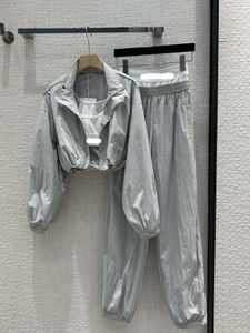 2024 gris tricot gilet femmes pantalons ensembles concepteur survêtement ensembles mode femmes 3 pièces pantalon 10503