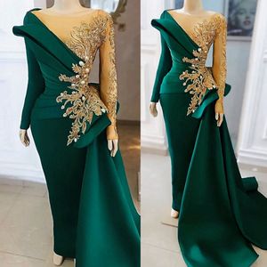 2024 Groene moeder van de bruid jurken formele jurken voor vrouwen lange mouwen pure nek illusie toegewezen kralen kanten verjaardagsmoeders jurk voor gelegenheden mam189