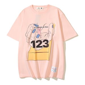 2024 Grijs Wit Tee Mannen Vrouwen Hip Hop T-shirt Grafische Print Tops Korte Mouw T-shirts