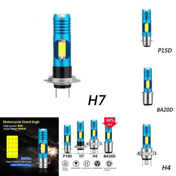 2024 H4 H7 BA20D P15D LED CHEETHILE MOTO MOTHEURS FILLES HAUTEUR BULBE STRONGE STOBILIT