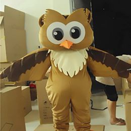 2024 Halloween Taille adulte Brown Owl Mascot Costume costumes Cartoon Cartoon Costume de fantaisie personnalisée Cartonnière de fantaisie