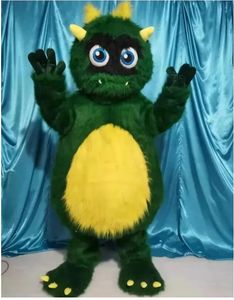 2024 Disfraz de mascota de monstruo de pelo verde de tamaño adulto de Halloween para fiesta Personaje de dibujos animados Venta de mascota Envío gratis Soporte de personalización