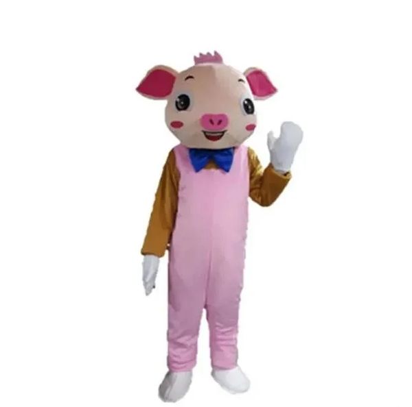 2024 Halloween Taille adulte Costume de mascotte de dessin animé de cochon heureux pour la fête de personnage de dessin animé Vente de mascotte Livraison gratuite personnalisation du support