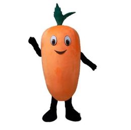 2024 Halloween Costume de mascotte de carotte mignonne Costume de qualité dessin animé pour thème végétal Carnaval Unisexe Adultes Taille de Noël Fête d'anniversaire