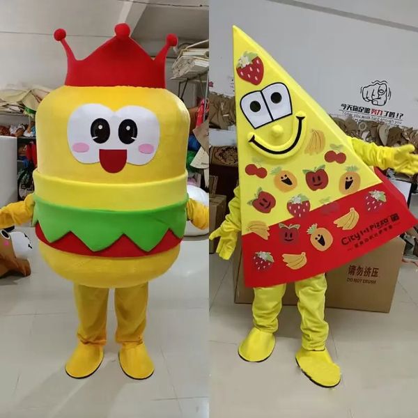 Costume de mascotte de hambourg pour Halloween, déguisement de Pizza, dessin animé, pour adultes, ensemble de marche, de noël, Halloween, 2024