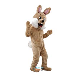 2024 Halloween schattig gelukkig bruin konijn mascotte kostuum paashaas pluche kostuum kostuum thema fancy dress reclame verjaardagsfeestje kostuum outfit