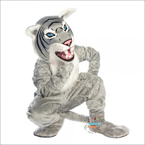 2024 Disfraz de mascota de gato montés gris de Halloween Conejito de Pascua Disfraz de peluche Tema de disfraces Vestido de lujo Publicidad Traje de fiesta de cumpleaños Traje