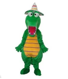 Costume de mascotte de Crocodile vert d'halloween, robe de soirée, Costumes fantaisie de fête de carnaval de noël, tenue pour adultes, 2024