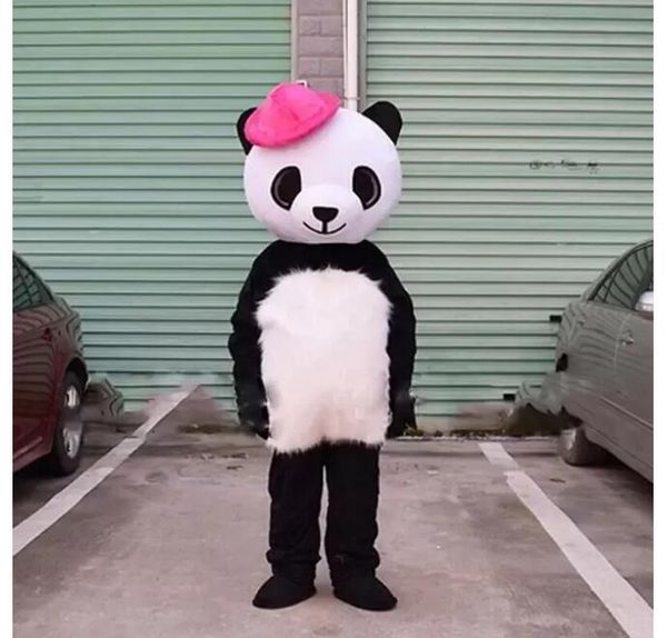 2024 Disfraces de mascota de peluche de panda de Halloween Vestido de fiesta de lujo de Navidad Traje de personaje de dibujos animados Traje Adultos Tamaño Carnaval Pascua Publicidad Ropa temática