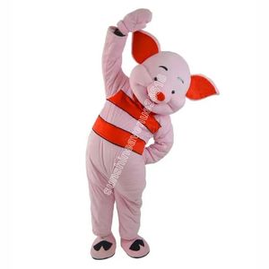 2024 Halloween Piglet Pig Mascot Kostuum Hoogwaardige cartoon thema Karakter Carnaval volwassenen Maat Kerstfeestje Fancy Outfit