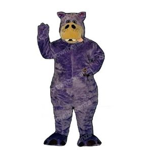 2024 Halloween Purple Hippo Mascot Mascot Costumes Halloween Cartoon Character tenue Suit Noël