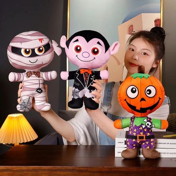 2024 Muñeca de juguete de peluche de Halloween Calabaza Esqueleto humano Monstruo Muñeca aterradora Accesorios de Halloween Decoración Muñeca UPS gratis