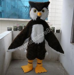 Costume de mascotte de hibou marron Super mignon pour Halloween, robe fantaisie à thème animé pour fête d'anniversaire, 2024