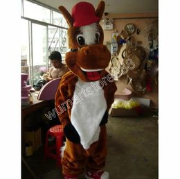 Costume de mascotte de cheval de personnage super mignon d'Halloween 2024, déguisement de fête d'anniversaire à thème animé