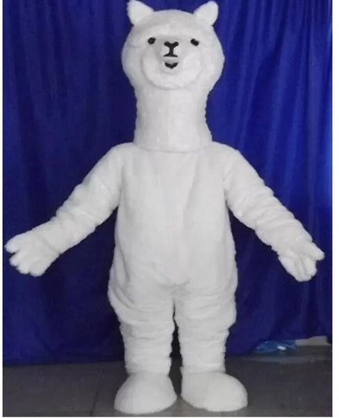 2024 Halloween White Alpaca Mascot Costume Cartoon de haute qualité Caractéristique du thème ANIME AUTH