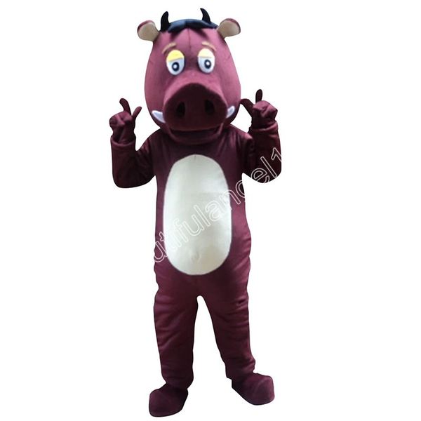 2024 Costume de mascotte de sanglier d'Halloween de haute qualité Personnaliser le personnage de thème d'anime de dessin animé en peluche taille adulte robe de fantaisie de carnaval de Noël