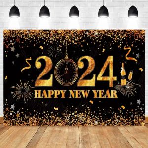 2024 Happy New Year Fell Couplagènes Champagne Fireworks Baby Portrait Family Party Fond Photographic Photoprophy Props