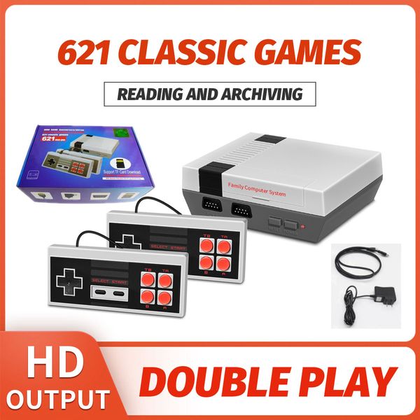 2024 HD-Out 1080p Les joueurs de jeux portables portables peuvent stocker 621 Console de jeux Nes Carte TF FC SNES 821 Jeu TV avec boîte de vente au détail par mer Expédition rapide