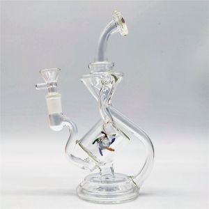 2024 Verre en tête néo Fab Fil Filtre de moulin à vent transparent Spin 9 pouces Verre Bongs Pipe à eau Bong Tobac Tobac Tabout Fumer 14 mm Bol Dab Recycler Recycler Bubbler Pipes